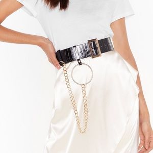 Nasty Gal faux leather croc belt